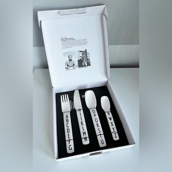 Design Letters Melamine Alphabet Letters Children’s 4pc Utensil Set, Boxed - Picture 3 of 11